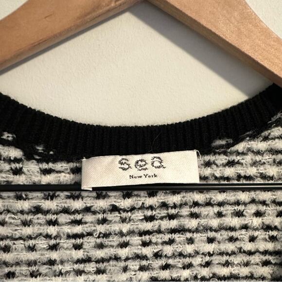 Sea New York Black White Textured Knit Button Front Cardigan Jacket XS - Picture 10 of 10